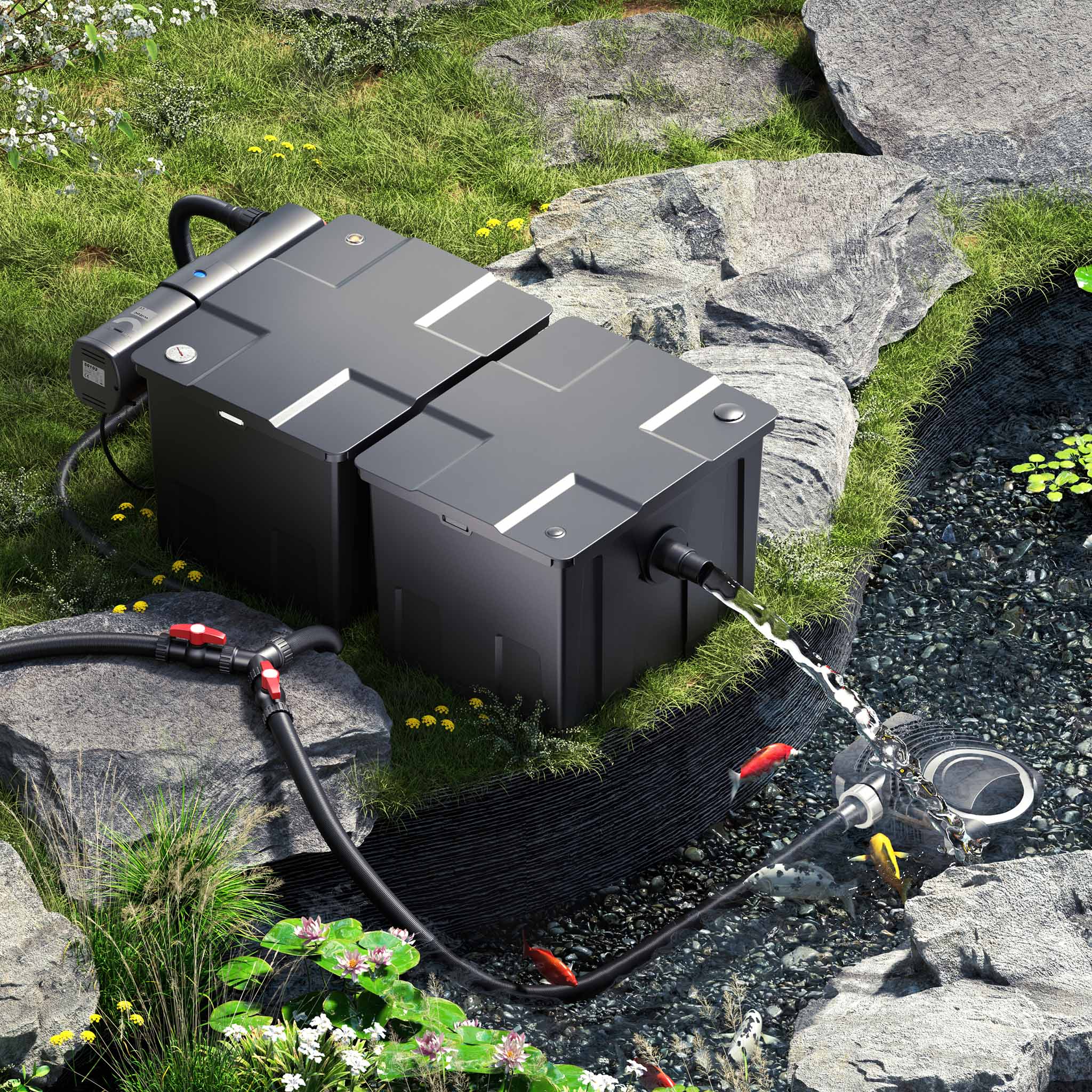 Set Filtro 60.000l Chiarificatore 36W Pompa NEO10000 80W