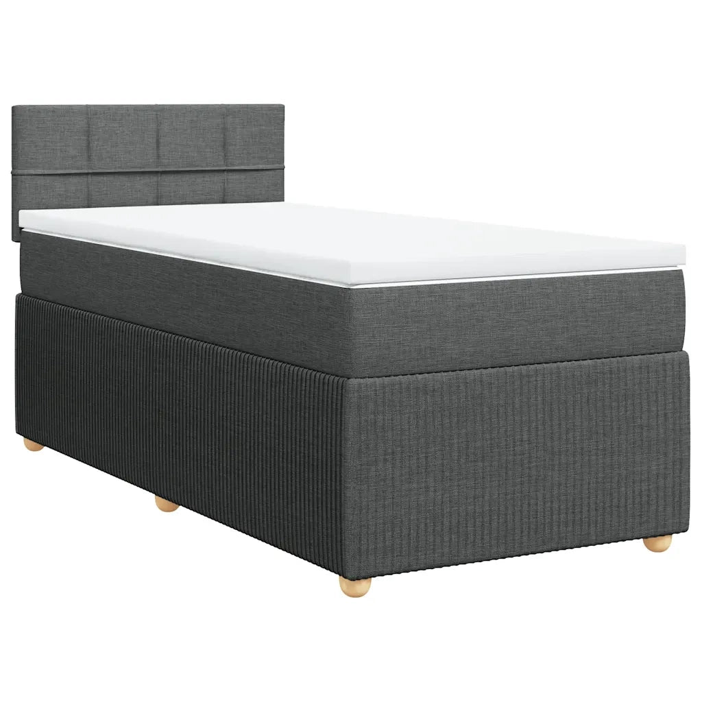 vidaXL Giroletto a Molle con Materasso Grigio Scuro 90x190 cm Tessuto