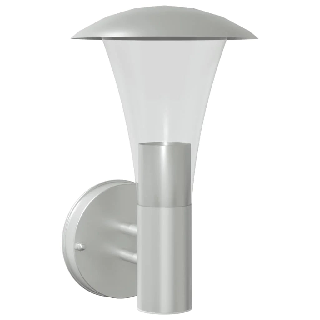 Applique da esterno dal design robusto per l'illuminazione del giardino 17,5 x 17,5 x 28 cm acciaio inox argento 02_0056555