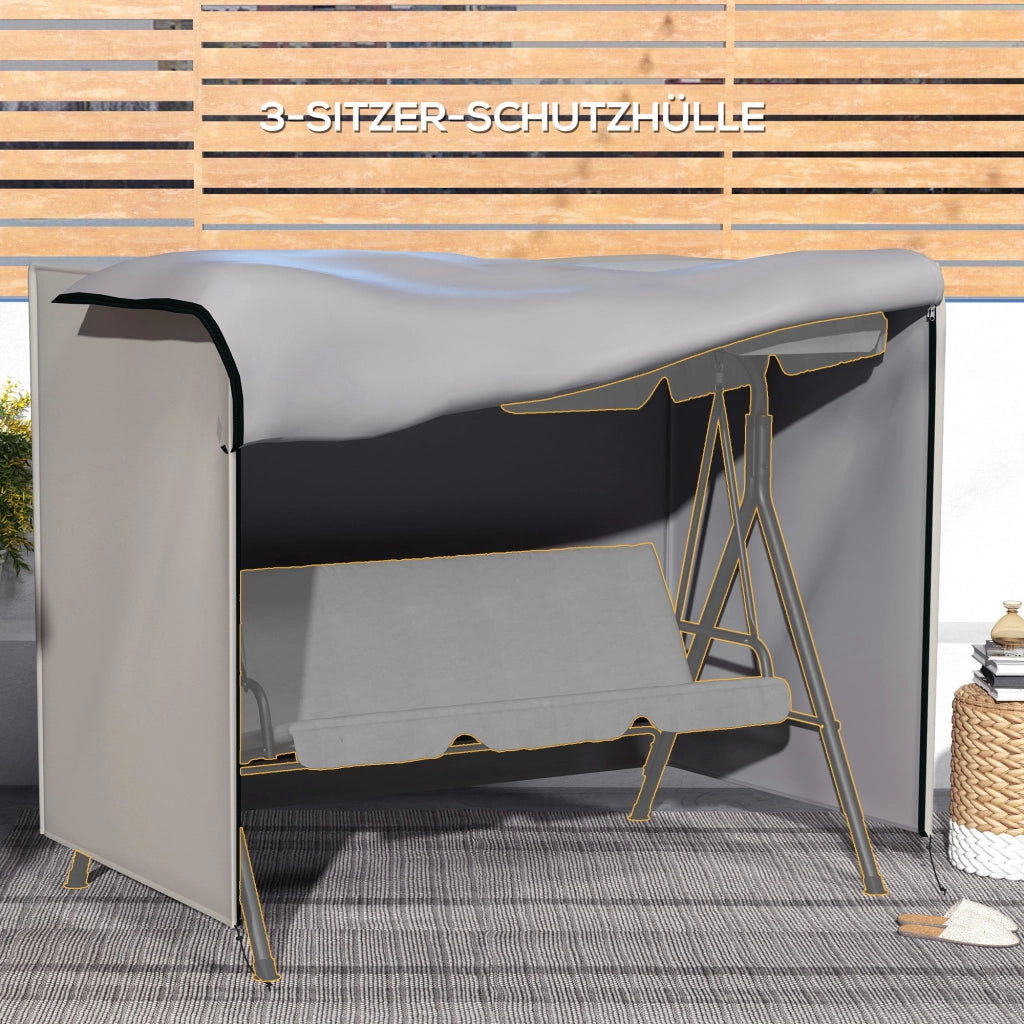 Copertura per Altalena da Giardino ¨C zephmum ¨C Grigio 205x124x164 cm