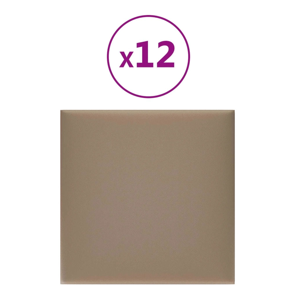 Testiera | Testata da Parete 12 pcs Cappuccino 30 x 30 cm Tessuto