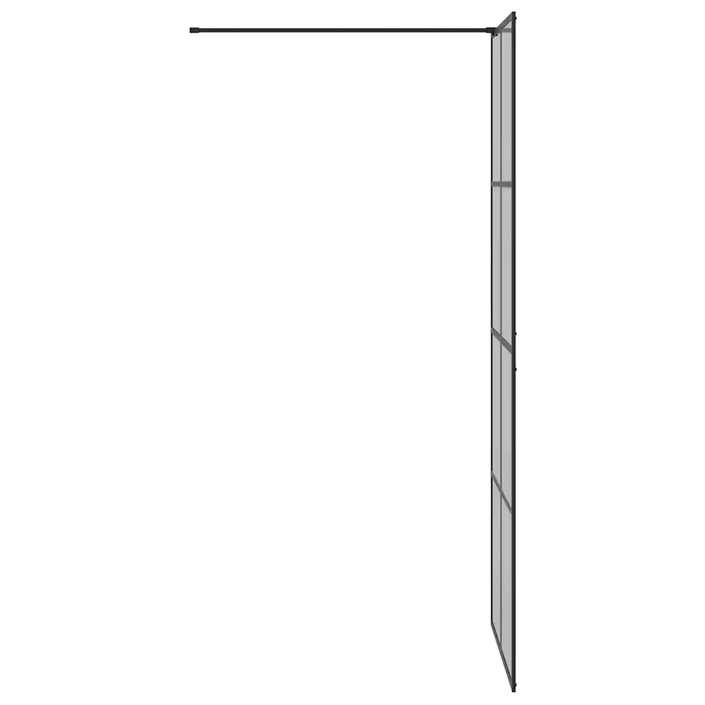 Parete Doccia Walk-in Nero 80 x 195 cm vetro temperato