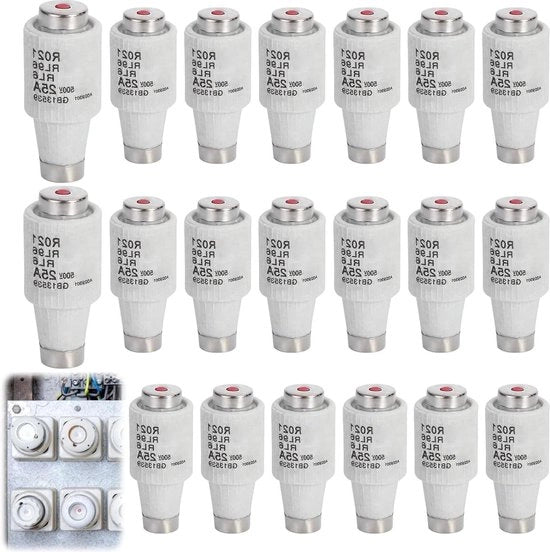 20 pezzi 25A DII E27 R021 spiralettronici a fusibile a ceramica a 500 VAC - materiale eccellente - fusibili a innesco Diazed per protezione cavi.