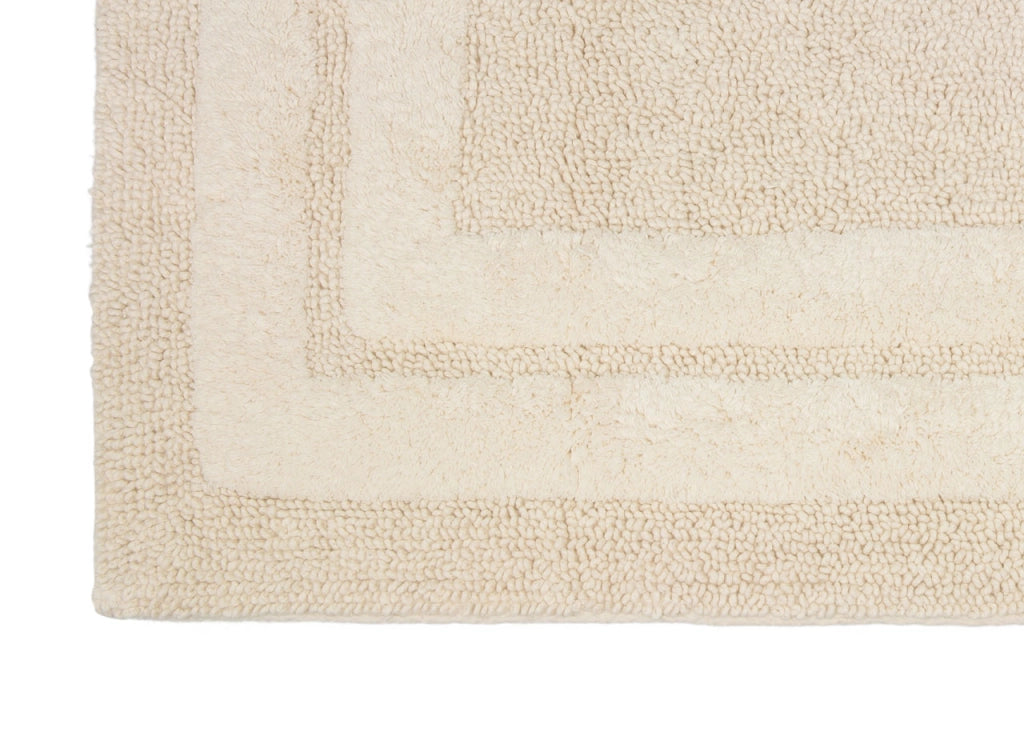 Tappeto Casa Bagno Cotone Spugna Morbida Tinta Unita Antiscivolo Sirio Farina - 55x100 - Farina