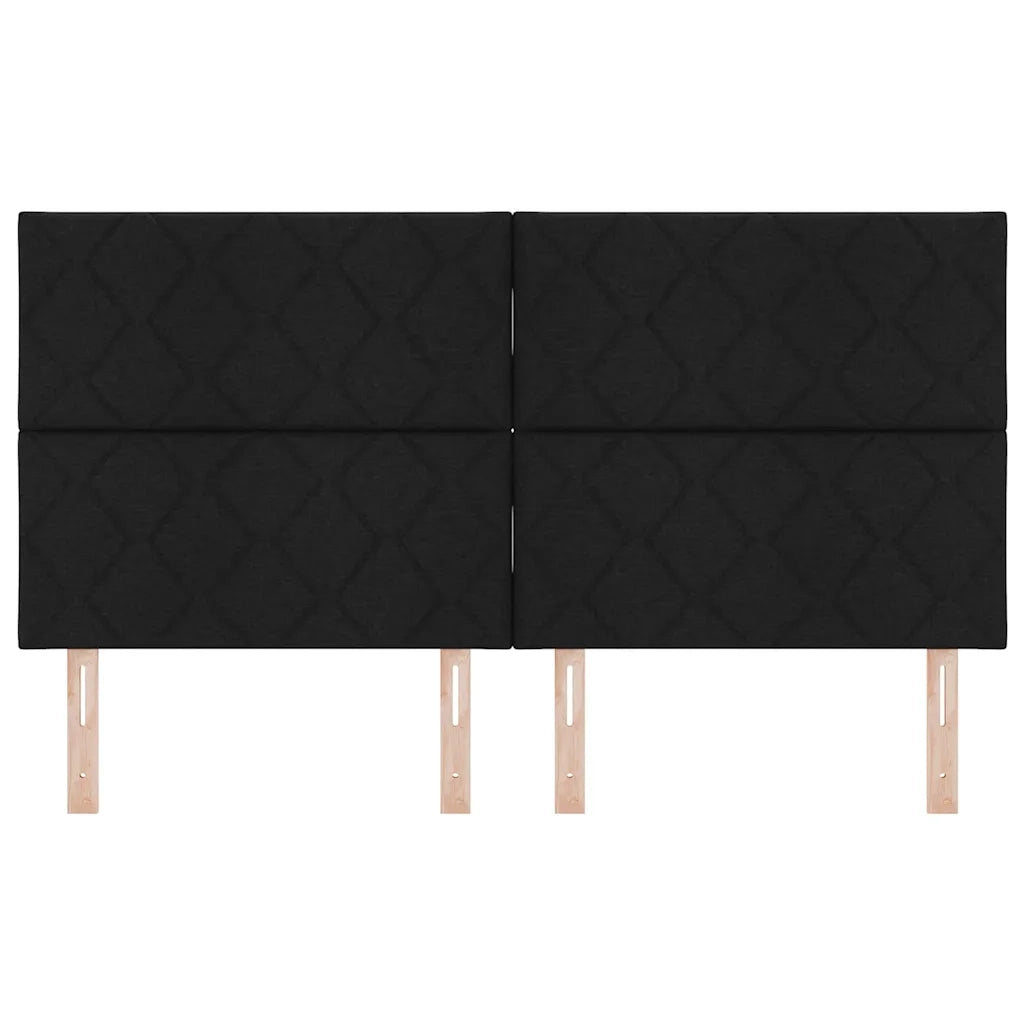 Testiera in Tessuto Geometrico con testiera Nero 180 cm Tessuto 3337940