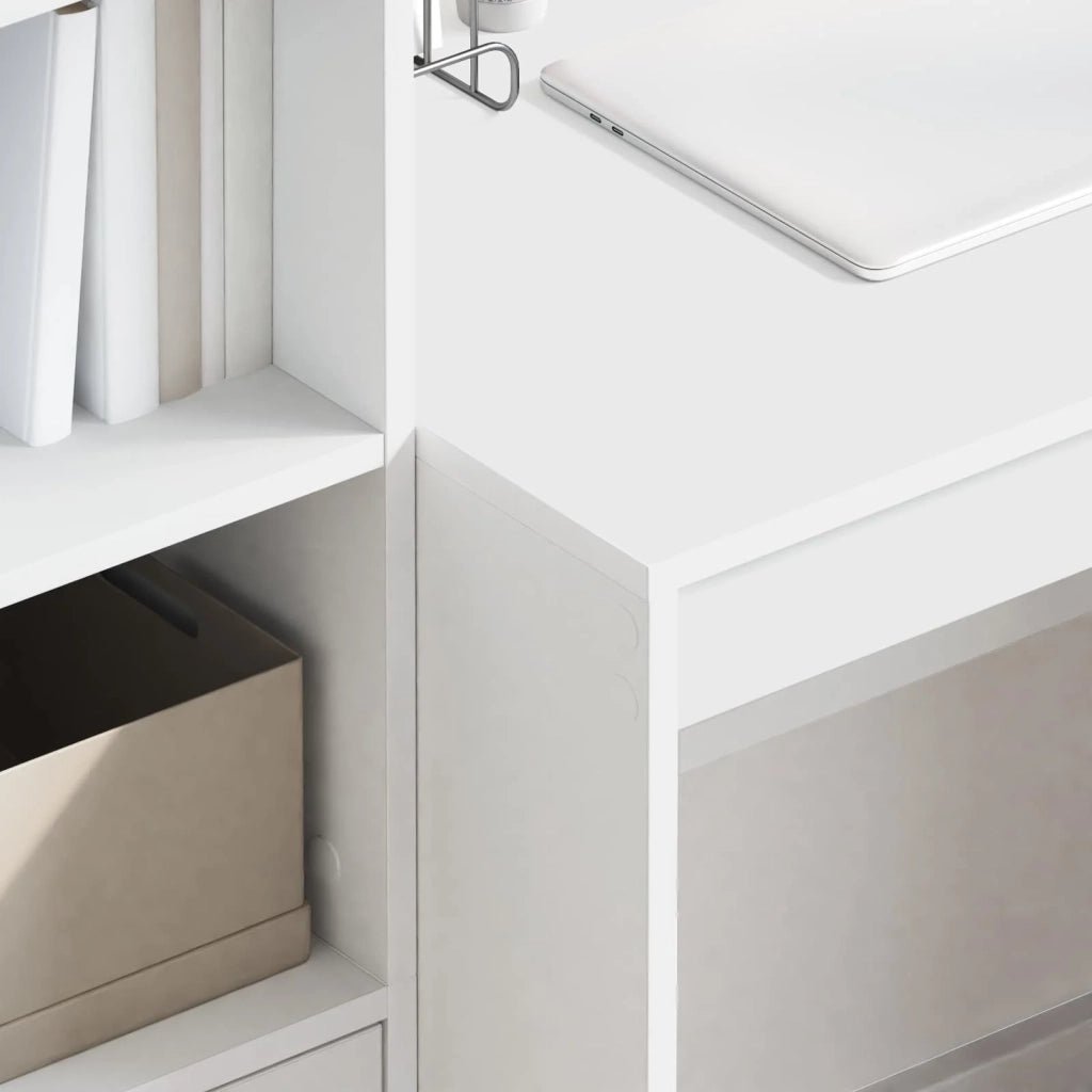 Scrivania con cassetto con lo scaffale 2 pcs Bianco 3337361