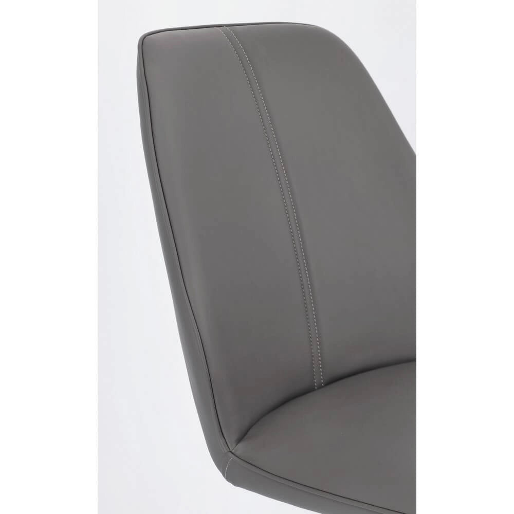 Set di 4 Sedie Imbottite in Similpelle con Gambe in Acciaio - LEO