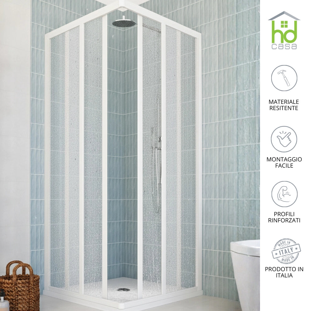 Camelia Reversible PVC Shower Cabin with 2 mm Acrylic Panels Made in Italy