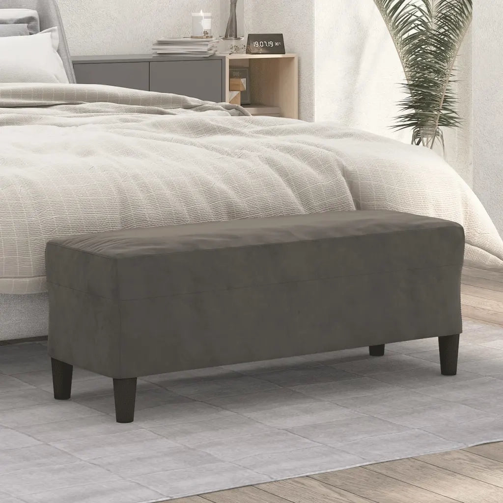 Panca Grigio Scuro 100x35x41 cm in Velluto CFW5644622