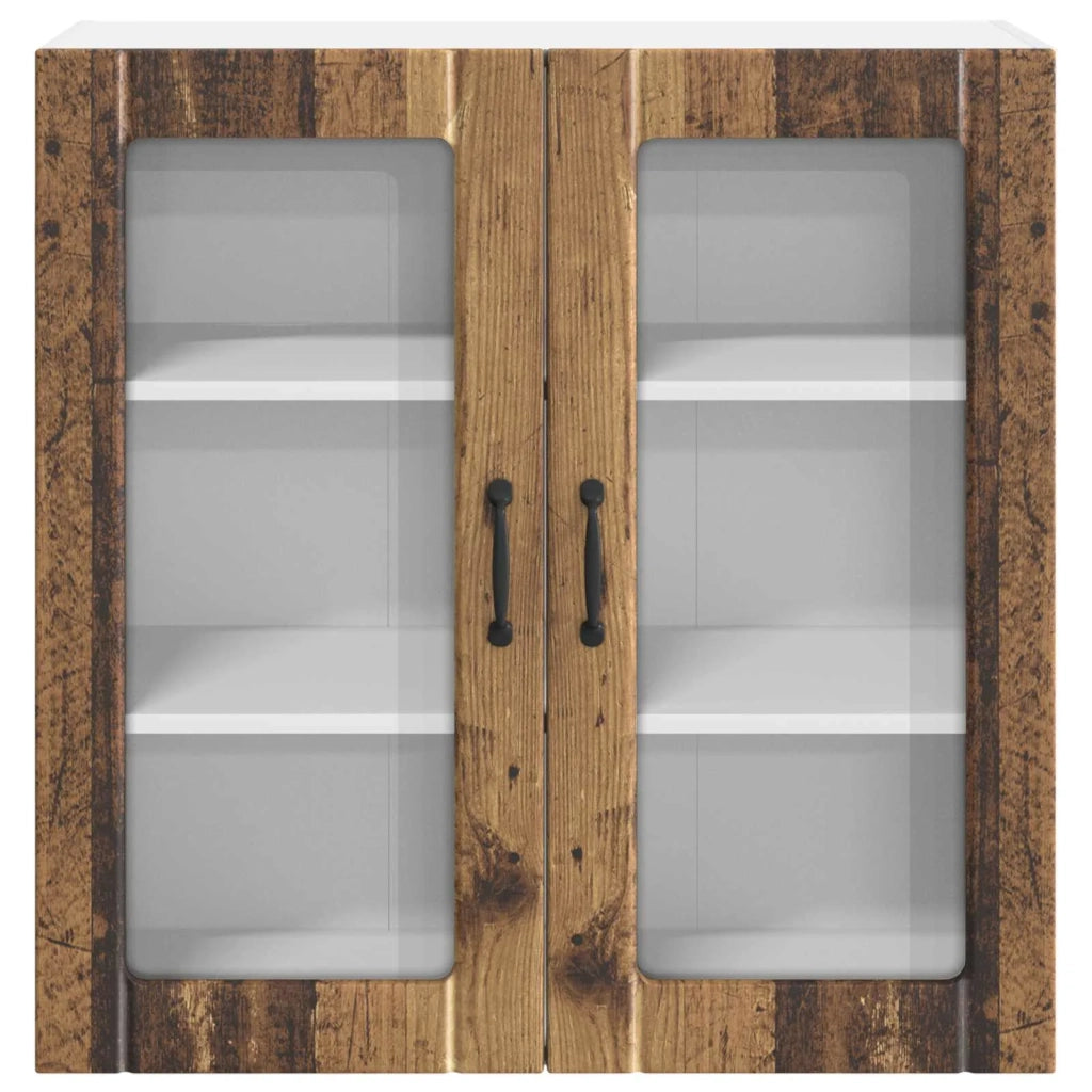 Mobile in vetro da parete LUCCA Legno antico 80 x 31 x 80 cm