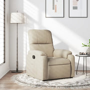 Divano Sedia-Poltrona Reclinabile Crema in Tessuto di Microfibra 719246