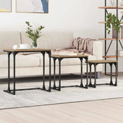 Tavolo da caffè nesting 3 pcs rovere artigianale 883532