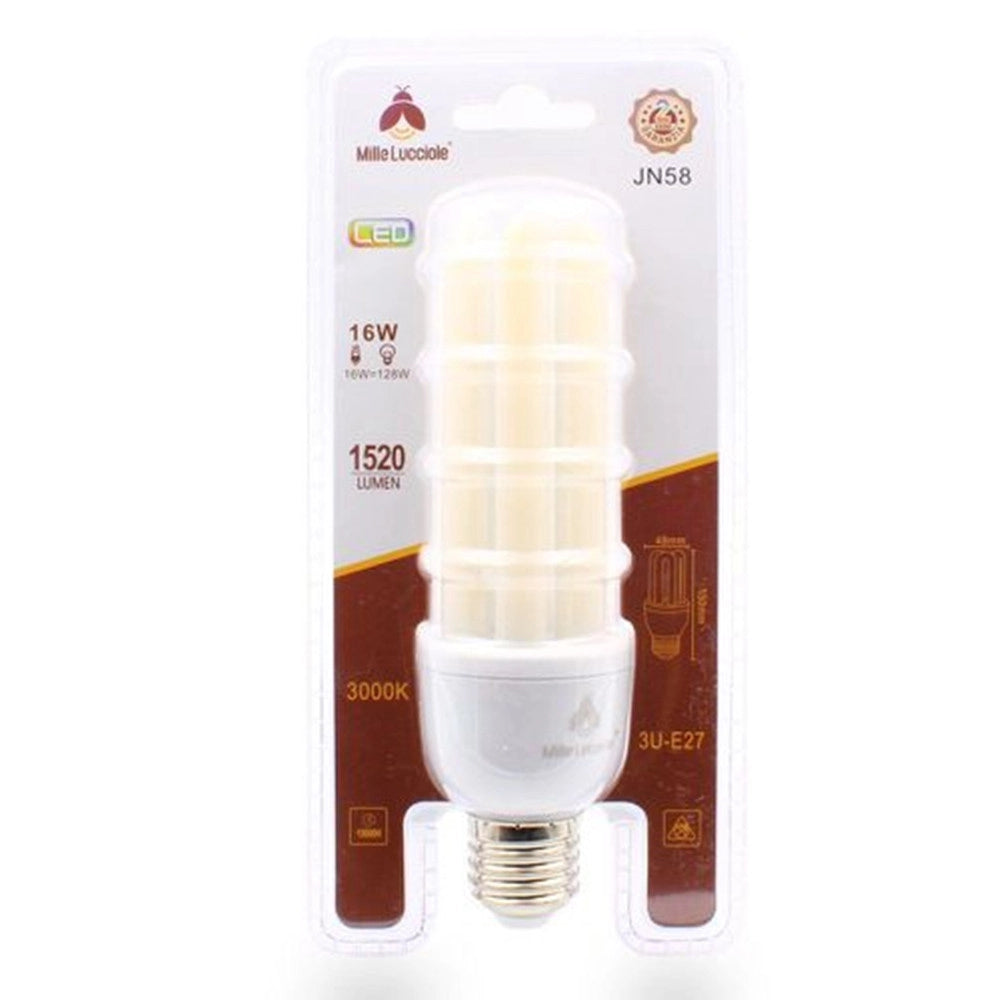 Trade Shop - Lampadina Led E27 16 W 3u Tubolare Opaca 1520lm Luce Calda 3000k Naturale 4000k -