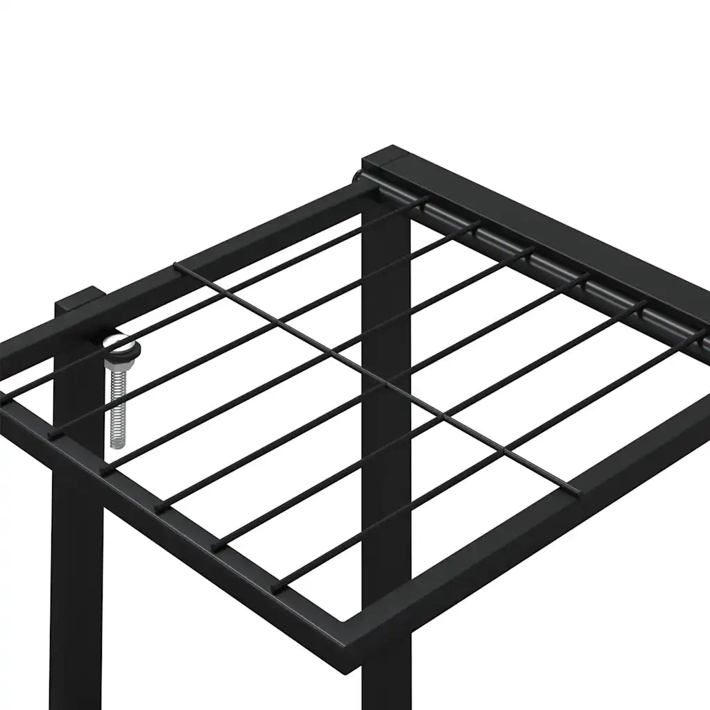 Portafiori-Supporto per Piante-Rastrelliera per Fiori 94,5x25x89 cm Ferro Nero