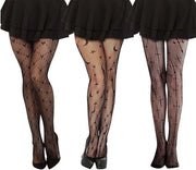 Tre paia di calze a rete per donne, nero, moda, sexy calze per donna, alta elasticità, per maschera, cosplay (nero), Nero, Unico taglio