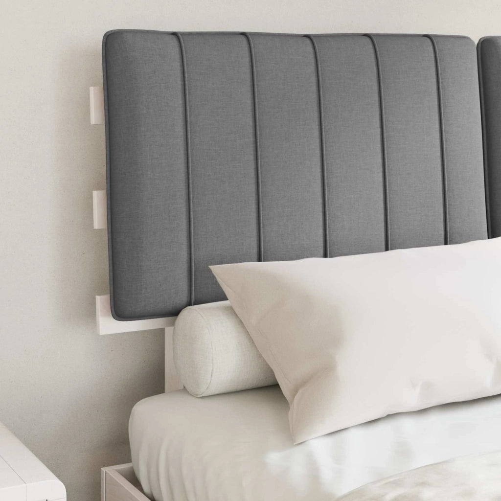 Letto con Testiera Rivestita Grigio chiaro 140 x 190 cm 877498