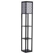 Lampada da terra con ripiani 26 x 26 x 160 cm luce ambientale soffusa e pratico contenitore stile contemporaneo MDF nero 20_0019297