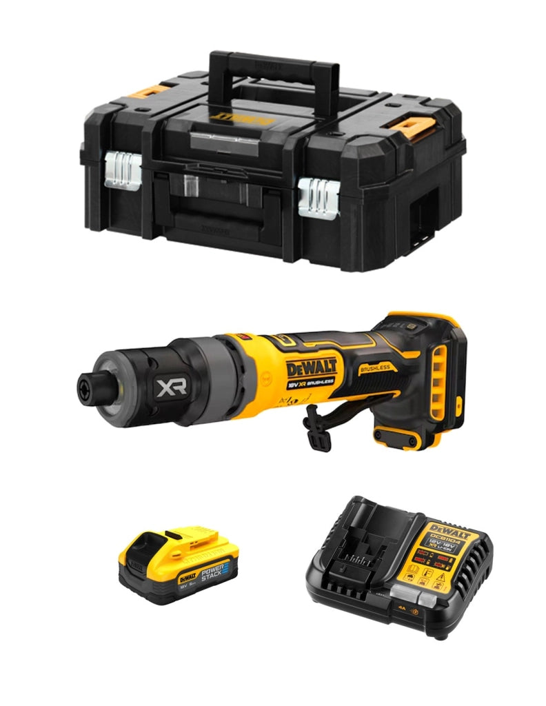 Smerigliatrice Diritta DeWALT DCG420H1T (1 x 5,0 Ah Powerstack + DCB1104 + TSTAK II)