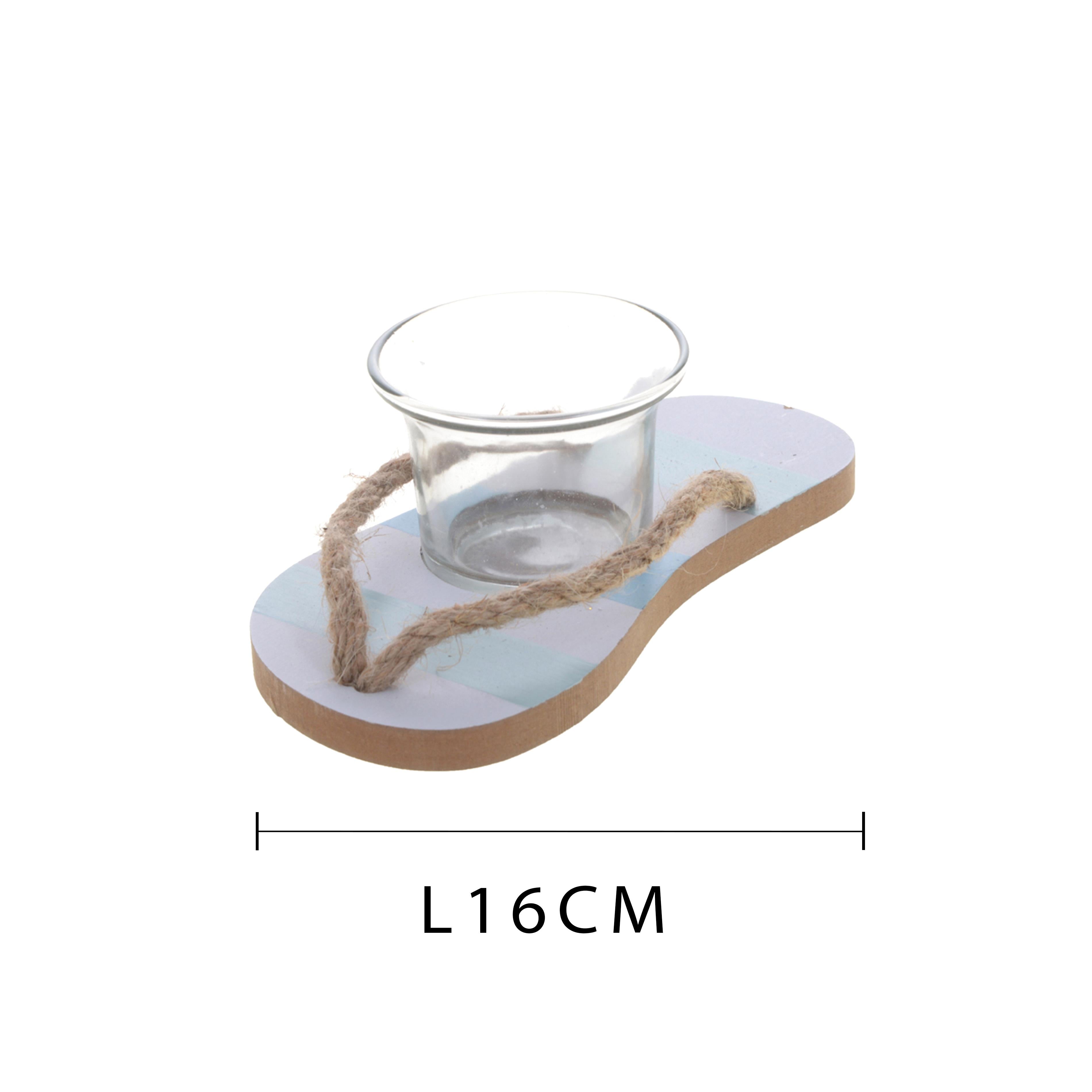 Set 6 Ciabattina Porta Candele Larghezza 16 cm