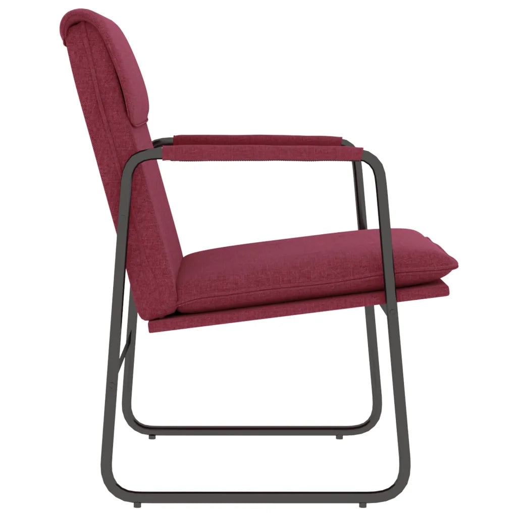 Sedia Lounge Rosso Vino 55x64x80 cm in Tessuto 351345