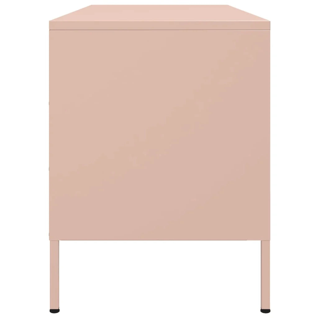 Mobile TV multimediale mensola TV credenza TV sala da pranzo soggiorno camera da letto rosa 100,5 x 39 x 50,5 cm acciaio rosa 02_0028282