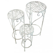 SET DI 3 FIORIERE VALERIE BIANCO ANTICO