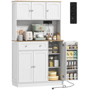 Mobile cucina alto con ricarica ¨C Xylo ¨C 6 ante, piano lavoro, portaspezie, 100x40x173cm, bianco