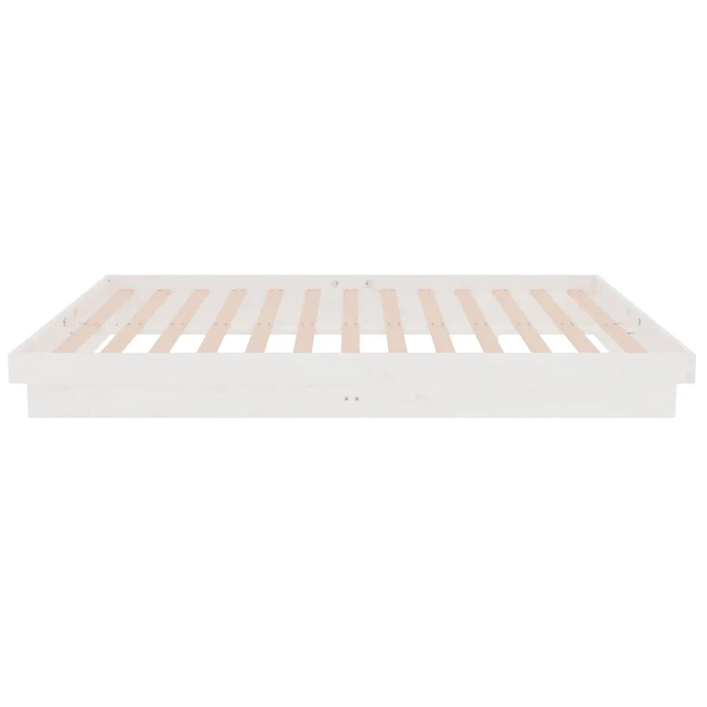 Letto matrimoniale | Letto per adulti | Giroletto Bianco in Legno Massello 120x200 cm
