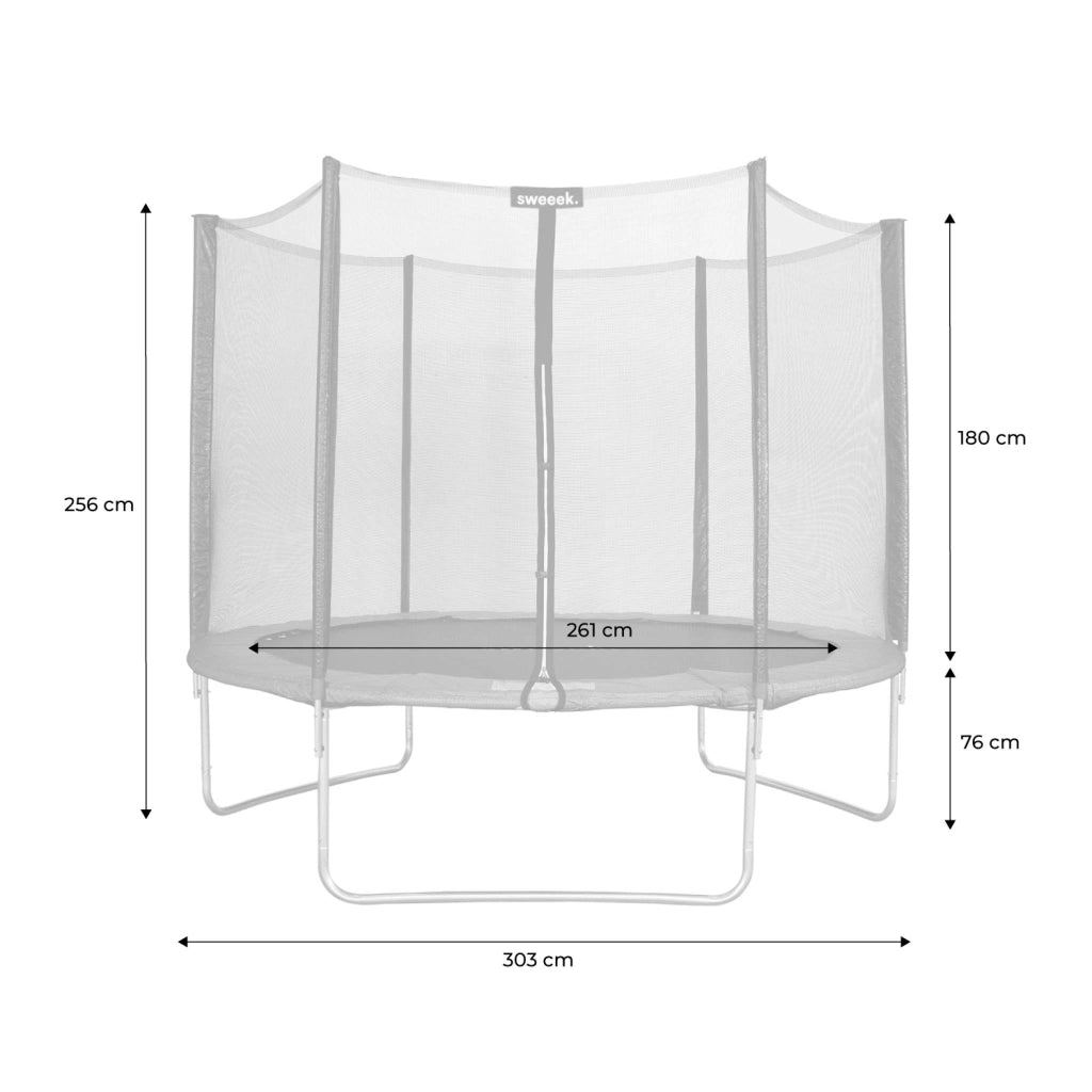 Trampolino 305cm rete di protezione, grigio