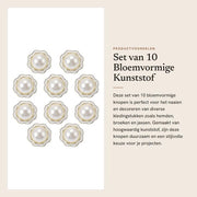 Knopen in plastica e resina - forma di fiore - 10 pezzi - per abbigliamento e cucito - decorativi - robusti e affidabili