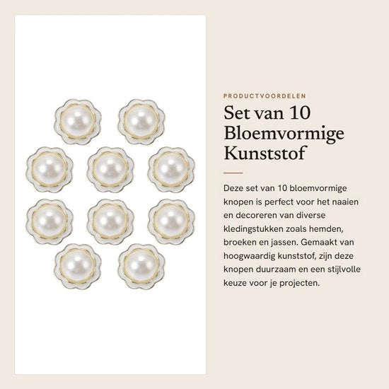 Knopen in plastica e resina - forma di fiore - 10 pezzi - per abbigliamento e cucito - decorativi - robusti e affidabili