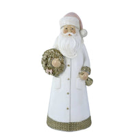 Babbo natale in resina bianco cm 11x8,5xh25