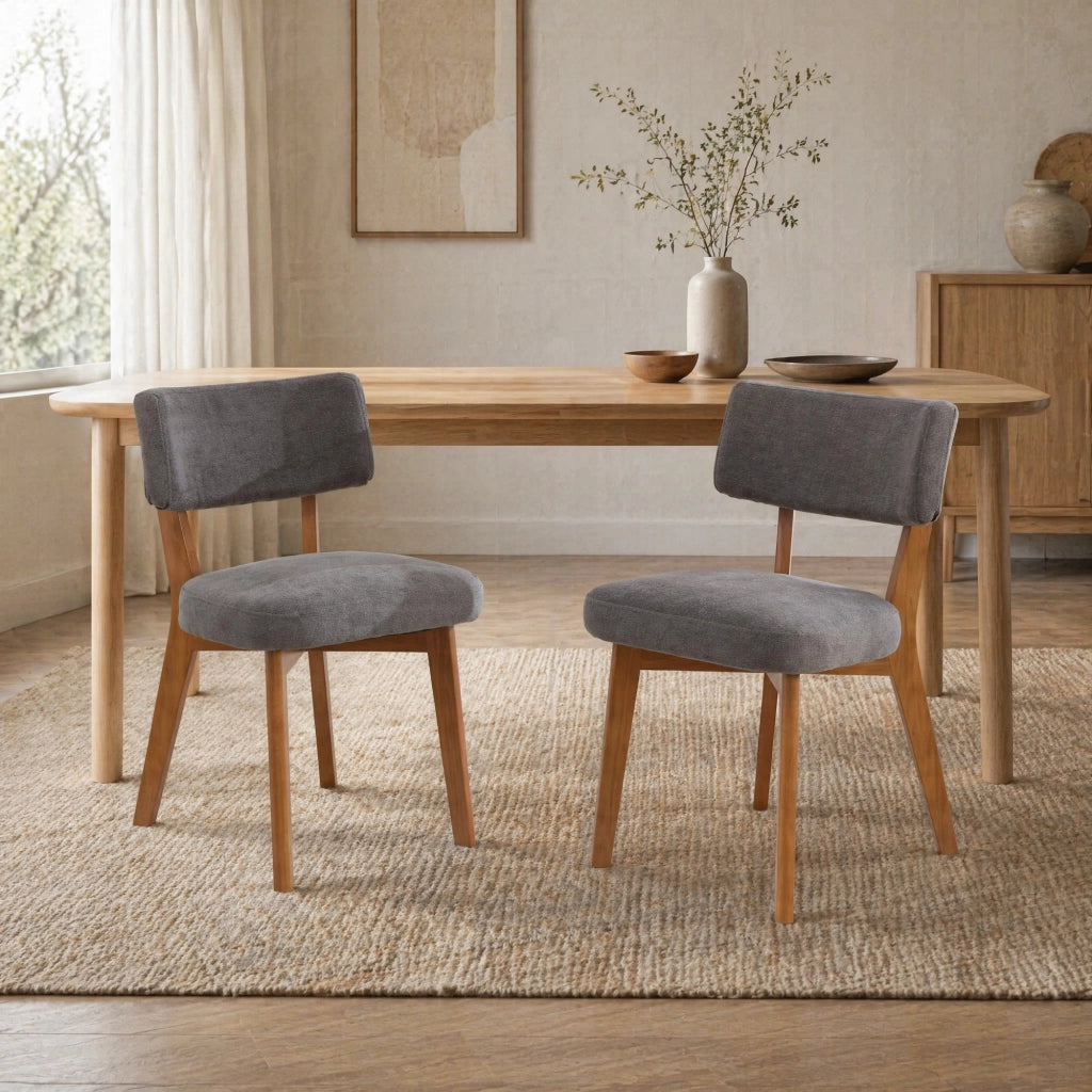 SEDIA da pranzo Set da 2 pezzi 54,5x47x77 cm Grigio Legno massello