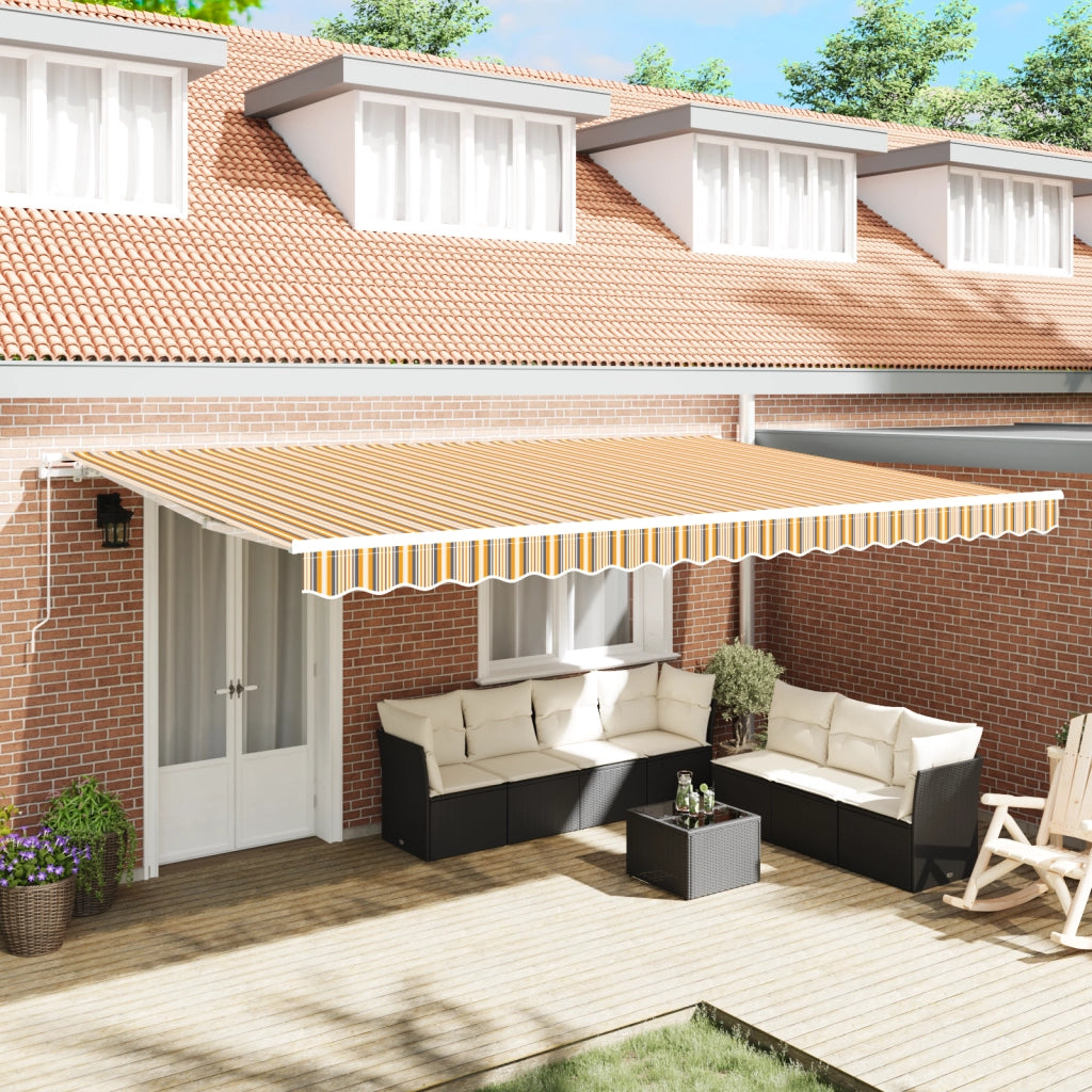 Tenda Retrattile Manuale a Righe Multicolore 500x300 cm
