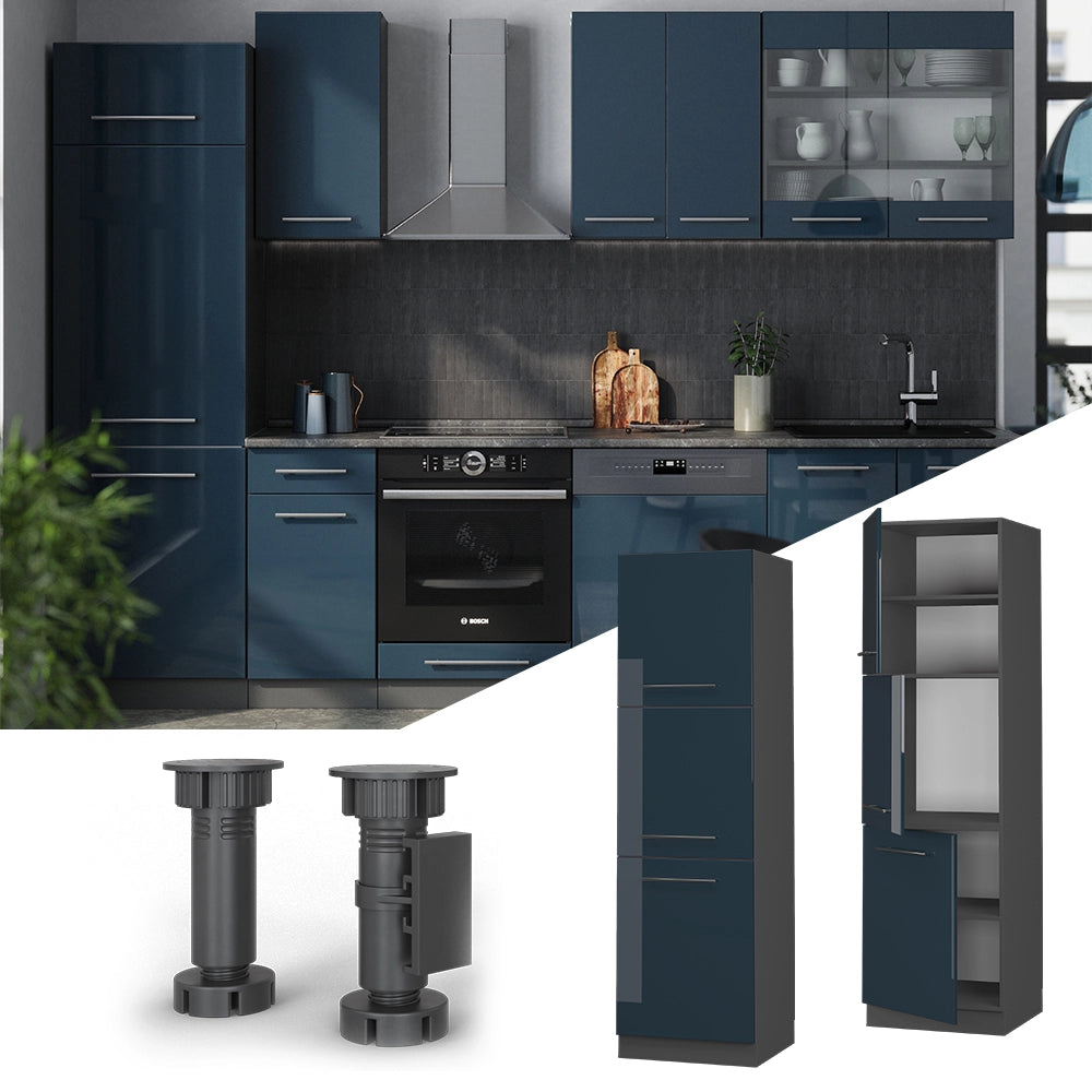 Vicco Mobile per forno da incasso Blu scuro lucido 60 cm