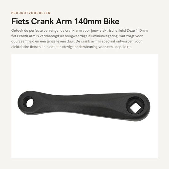 Arma di Pedale per Bicicletta - 140mm - Fissa per Bicicletta - Fermo in Lega Leggera - Arma di Pedale Sostituibile - Resistente e Duraturo - Adatto per Biciclette Elettriche