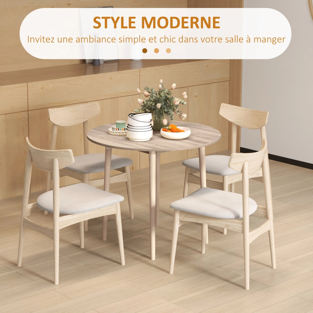 Tavolo da pranzo pieghevole e allungabile rotondo ¨C zephmum ¨C legno ?89x73.5H cm