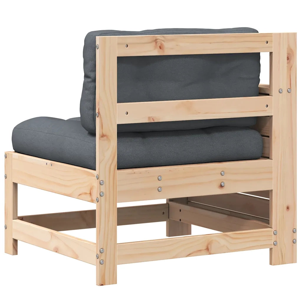 Divano Giardino Senza Braccioli con Cuscino Legno Massello Pino 844920