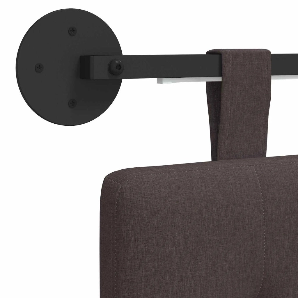 Testiera sospesa Con luce LED Marrone Scuro Tessuto