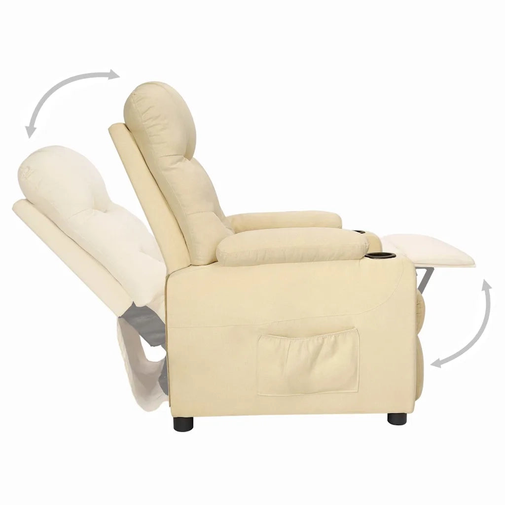 Divano Sedia-Poltrona Reclinabile in Tessuto Crema 868622