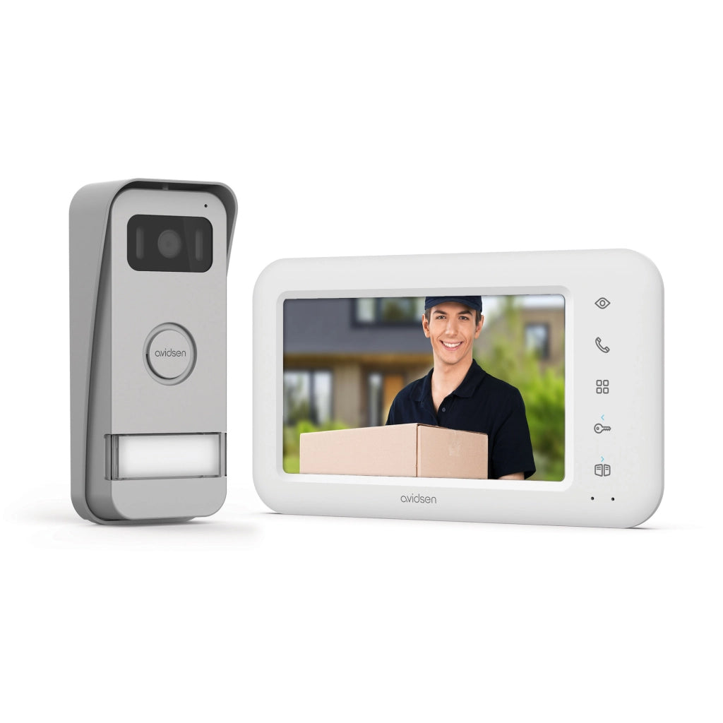 Videocitofono a 2 fili WIFI Monofamiliare - Schermo 7'' a colori con visione notturna - Elia smart