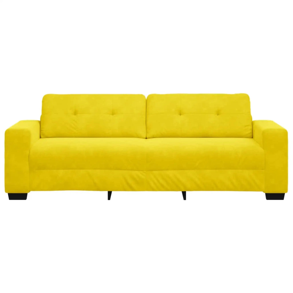 Divano 3-Persone Giallo 220 cm Velluto 4105140