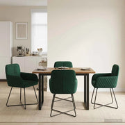 Sedie da pranzo 4 pz Velluto Verde Scuro 59 x 56,5 x 86 cm 3428211