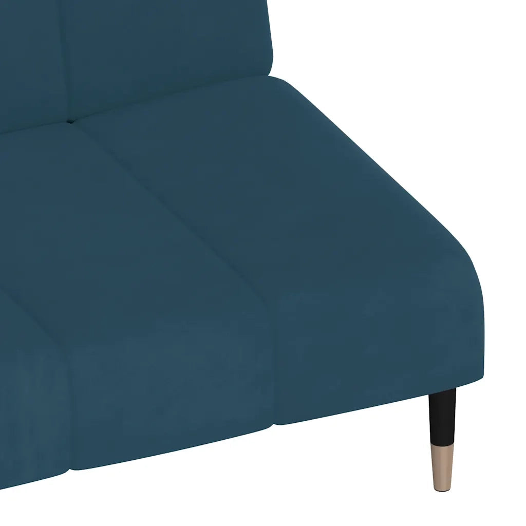 Divano Letto a 2 Posti Blu in Velluto 375873