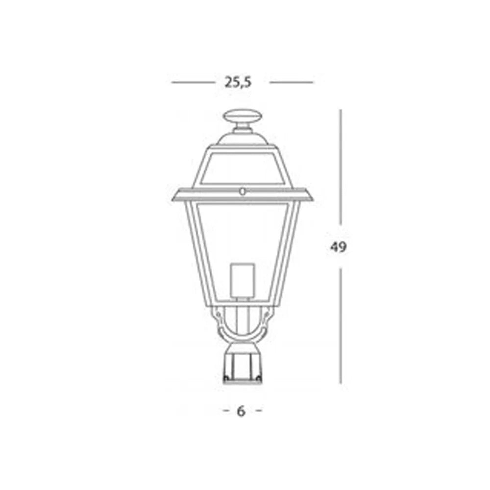 Testa Palo Da Esterno Contemporaneo Elegance Alluminio E Vetro Grigio 1 Luce E27