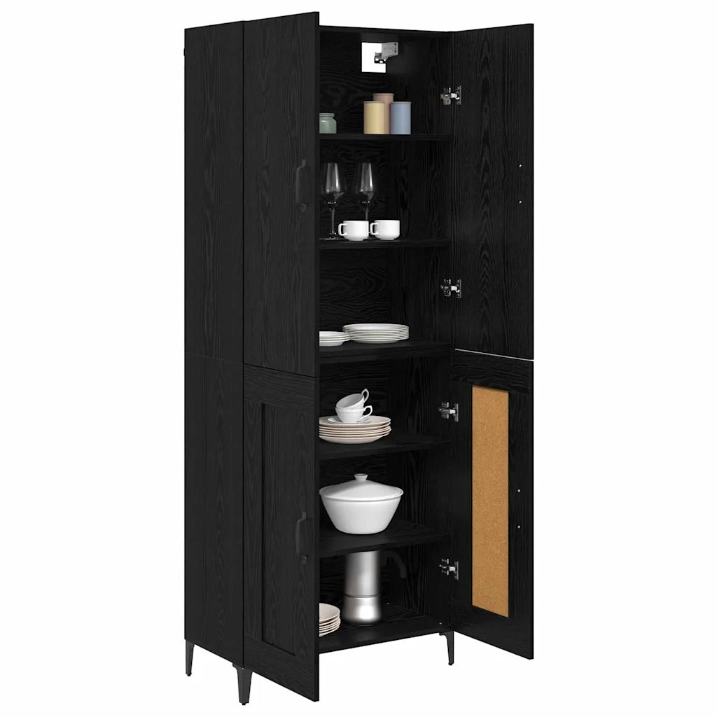 Credenza Rovere Nero 69,5 x 34 x 180 cm Legno ingegnerizzato 3403588