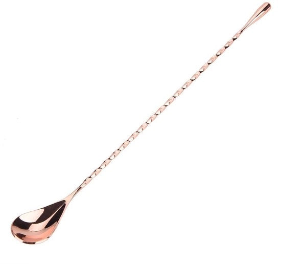 Stoccaggio Cocktail - Manico Lungo con Lepel in Acciaio Inox - Manico Antiscivolo - Colore Rosa - Strumento di Servizio per Barman - Adatto per Bevande e Caffè