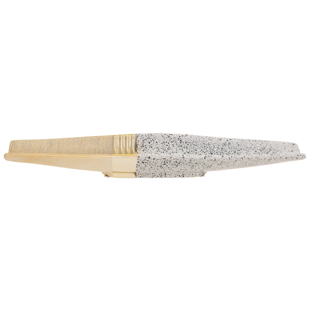 Centrotavola in ceramica dorata 49,5x14x5h