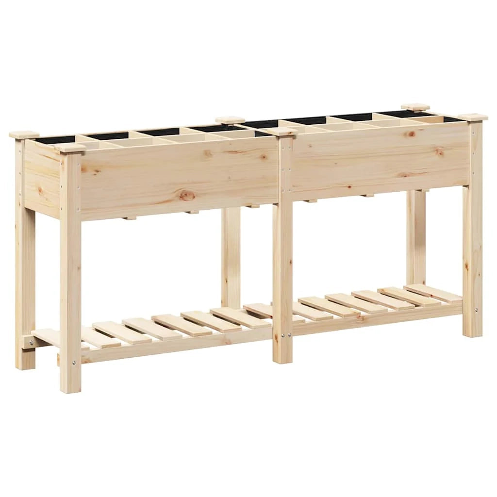 Fioriera da giardino minimalista con ripiano 161,5 x 45 x 76,5 cm stile rustico legno di abete beige 02_0058853