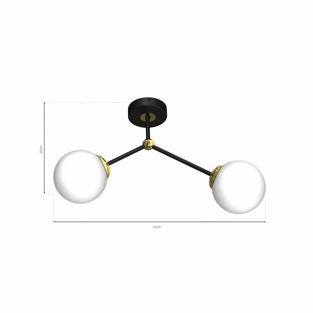 Plafoniera Milagro Joy Gold 2xE14 nero/oro in metallo
